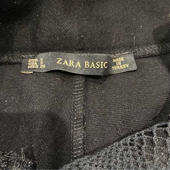 Zara Snake Print Black Trousers Pant with zipper Ankle Size S - Picture 4 of 6